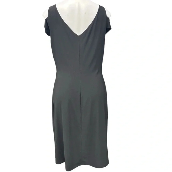 Lauren Ralph Lauren Faux Wrap V-Neck Cold Shoulder Cocktail Knee Length Dress - Picture 4 of 8